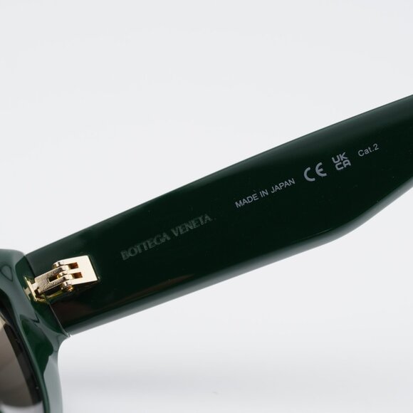 Bottega Veneta BV1220S 004 Sunglasses Green Cat Eye Frame, Green Lenses main image 9